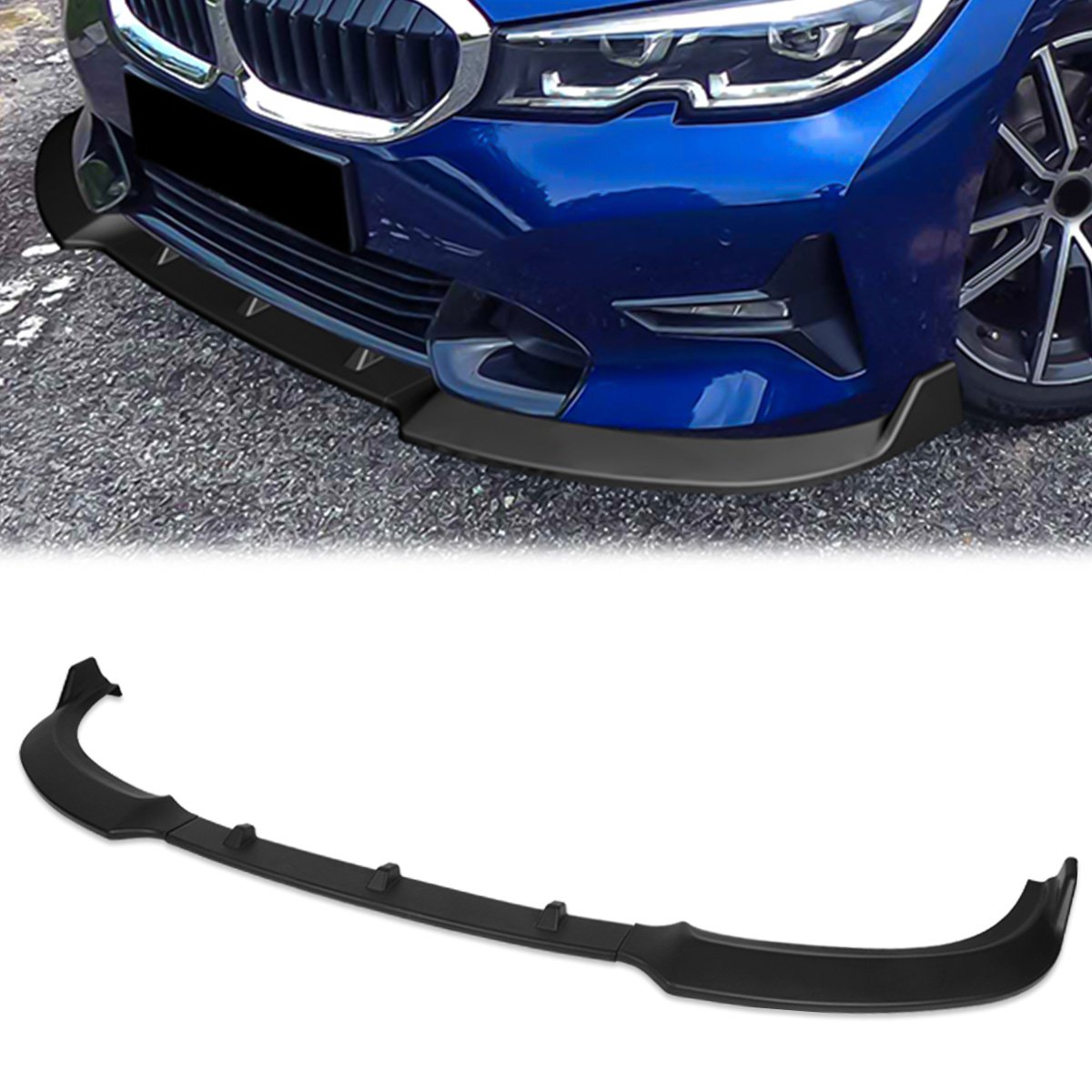 Stay Tuned Performance, 19-20 BMW 330i 20-21 320i G20 Front Bumper Lip - 3-Pieces [Matte Black]