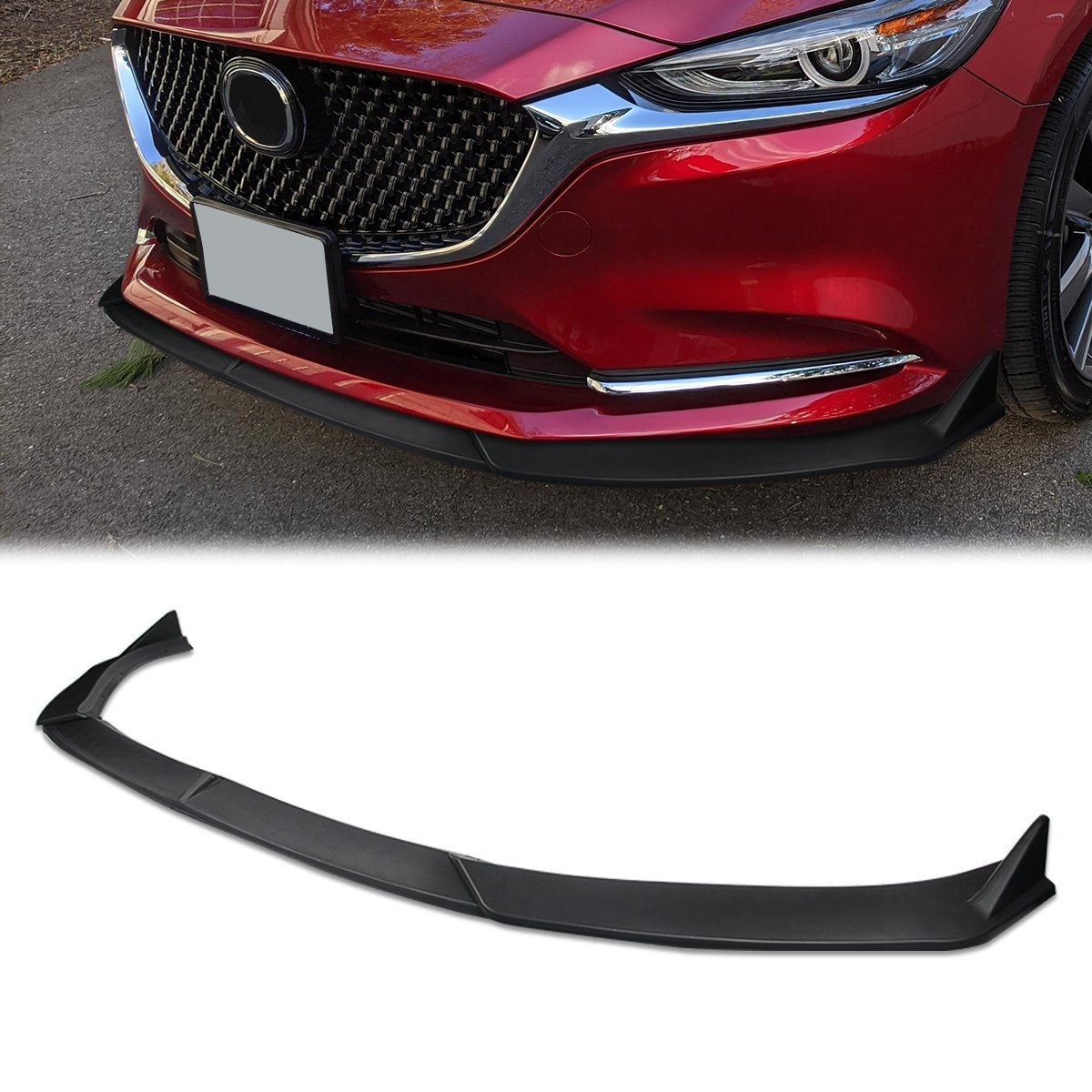 Stay Tuned Performance, 19-21 Mazda 6 Front Bumper Lip - 3 Pieces Design [Matte Black]