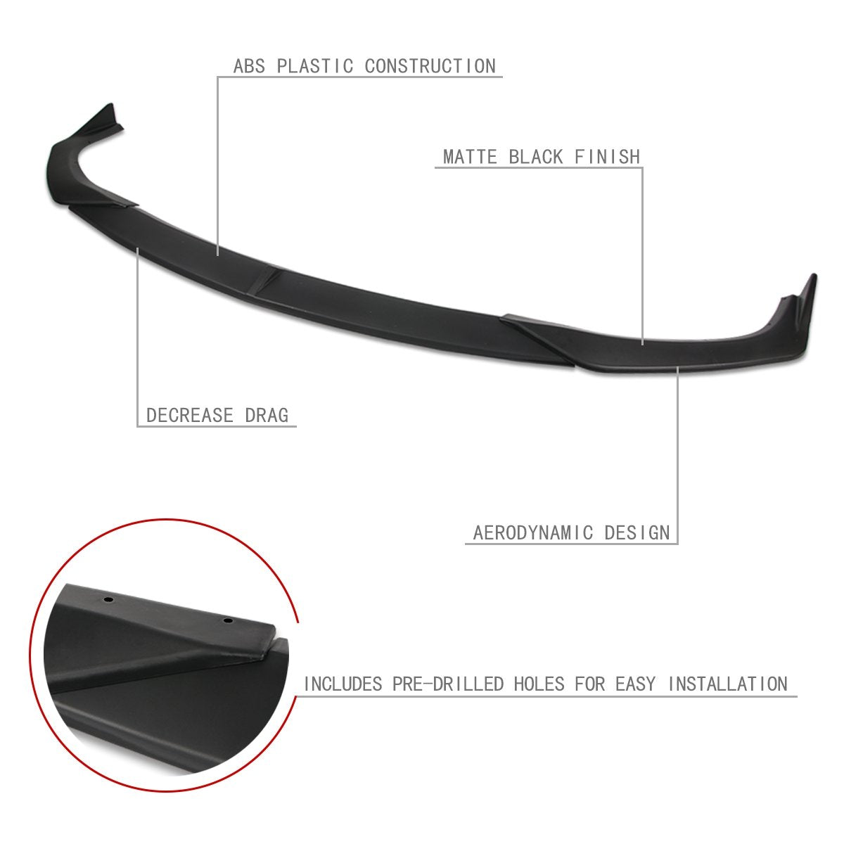 Stay Tuned Performance, 19-22 Mazda 3 Front Bumper Lip - 3 Pieces Design [Matte Black]