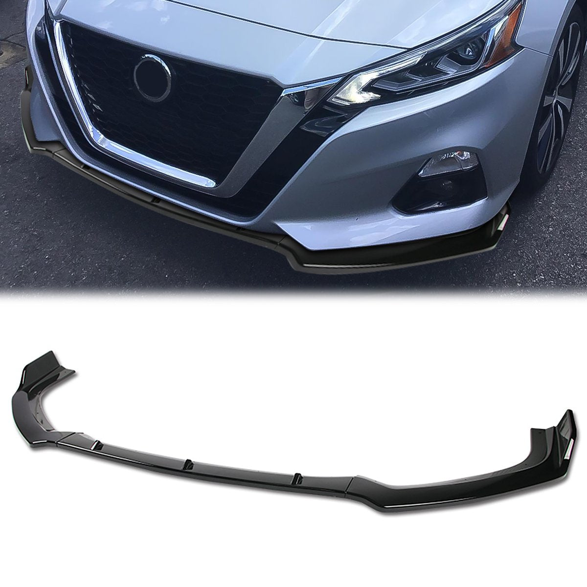 Stay Tuned Performance, 19-22 Nissan Altima Sedan Front Bumper Lip - 3 Pieces Design [Gloss Black]