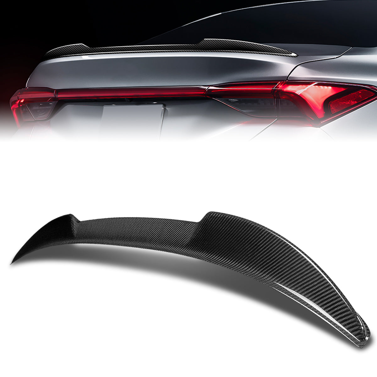 Stay Tuned Performance, 19-22 Toyota Avalon V-Style Trunk Lid Spoiler - Carbon Fiber