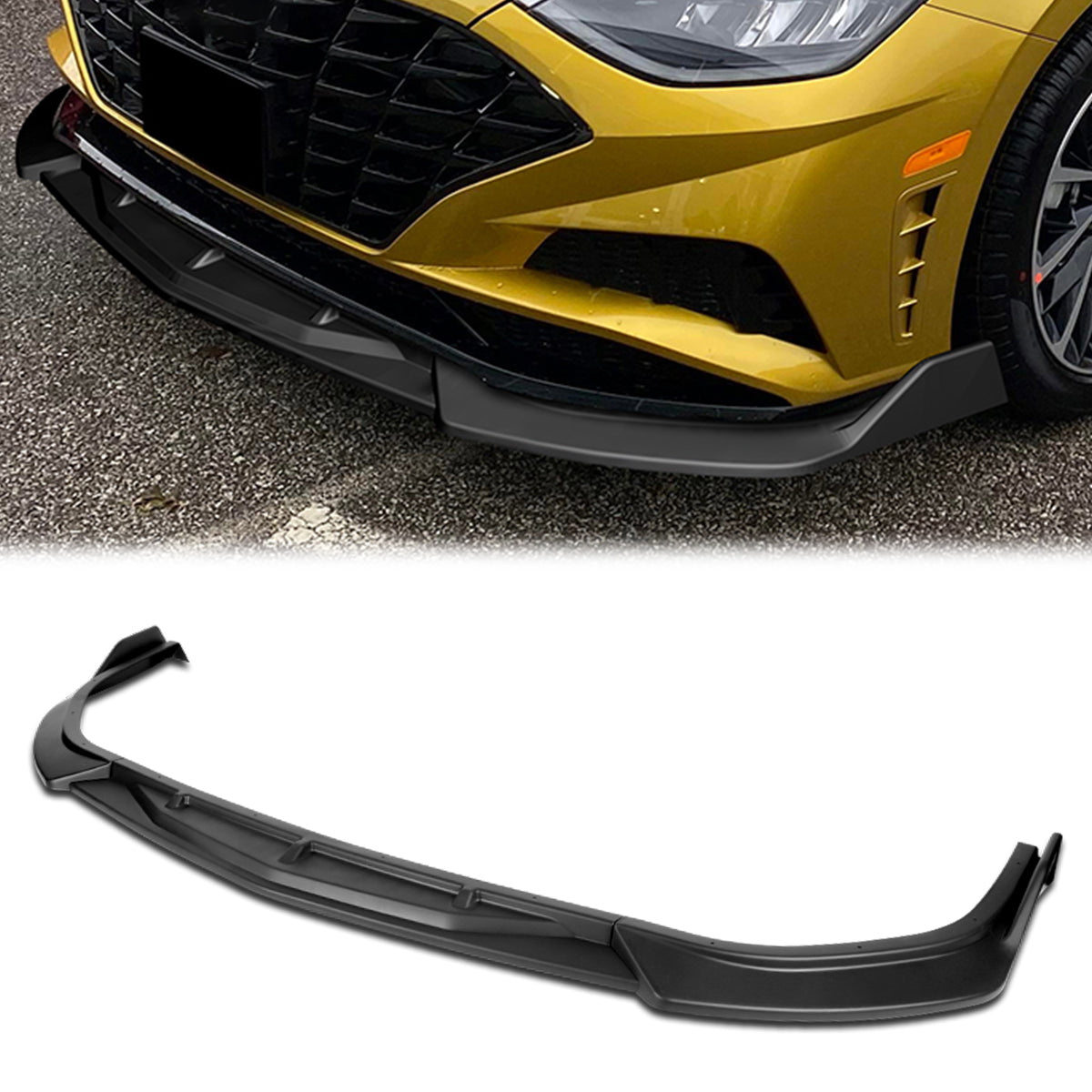 Stay Tuned Performance, 20-22 Hyundai Sonata Front Bumper Lip - 3 Pieces CK Style [Matte Black]