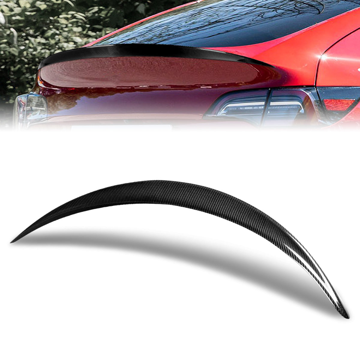 Stay Tuned Performance, 20-22 Tesla Y OE Style Rear Trunk Lid Spoiler - Carbon Fiber