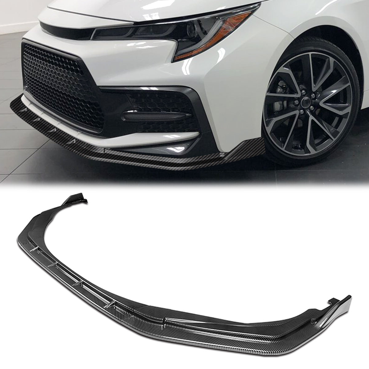 Stay Tuned Performance, 20-22 Toyota Corolla XSE / SE STP-Style Front Lip Spoiler - Carbon Fiber