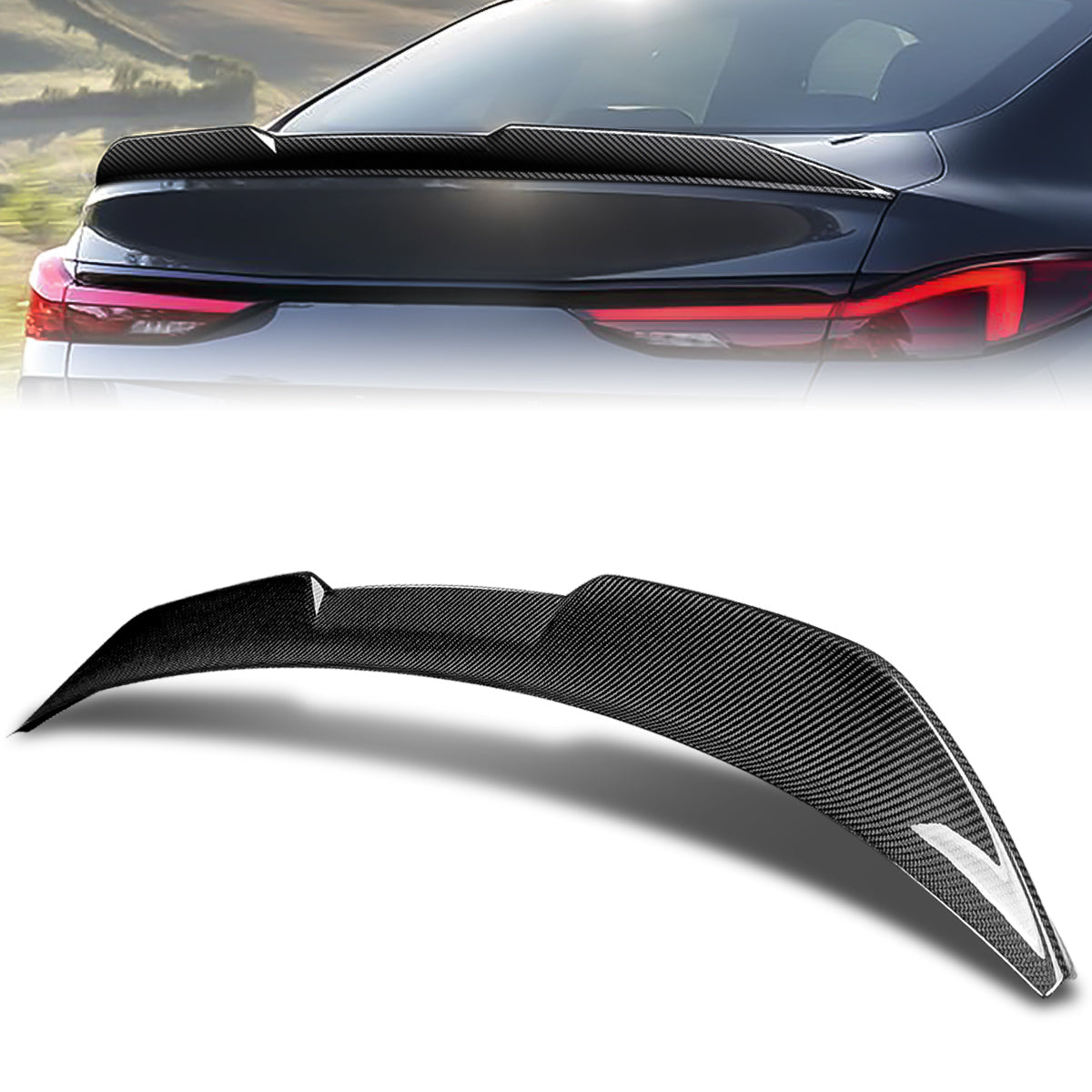 Stay Tuned Performance, 20-23 BMW 2-Series F44 Gran Coupe V-Style Trunk Lid Spoiler - Carbon Fiber