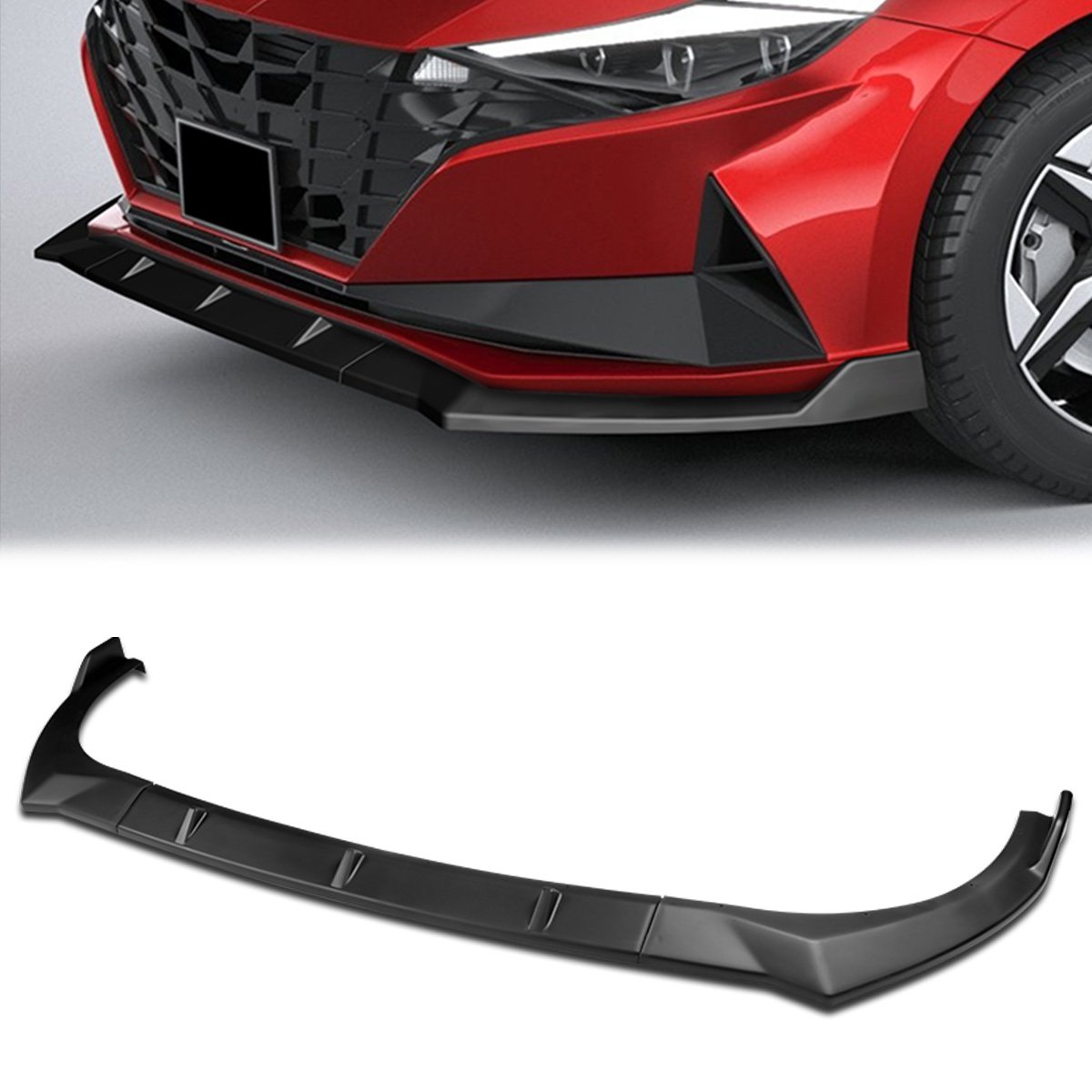 Stay Tuned Performance, 21-22 Hyundai Elantra Front Bumper Lip - 3 Pieces STP Style [Matte Black]