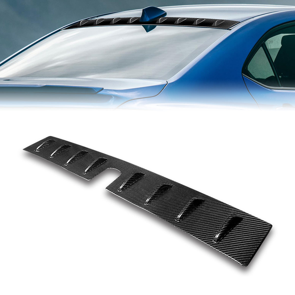 Stay Tuned Performance, 22-23 Subaru BRZ Toyota GR86 Vortex Style Rear Window Shark Fin Spoiler - Carbon Fiber