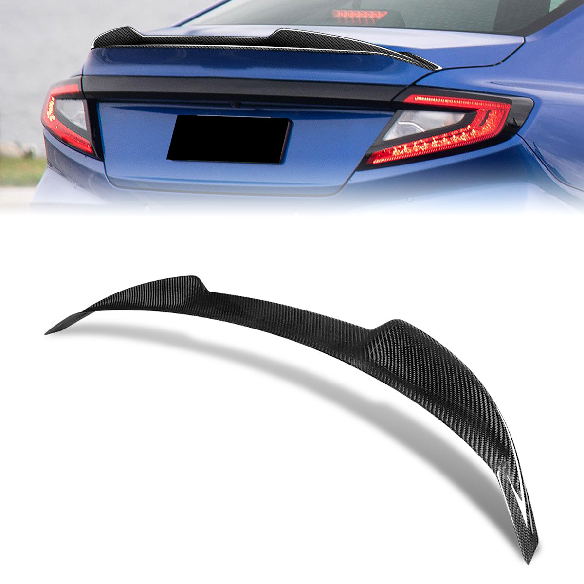 Stay Tuned Performance, 22-23 Subaru WRX V-Style Duck Bill Rear Trunk Lid Spoiler - Carbon Fiber