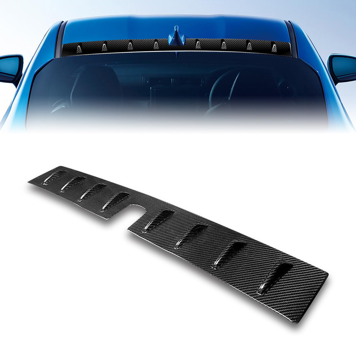 Stay Tuned Performance, 22-23 Subaru WRX Vortex-Style Rear Window Shark Fin Spoiler - Carbon Fiber