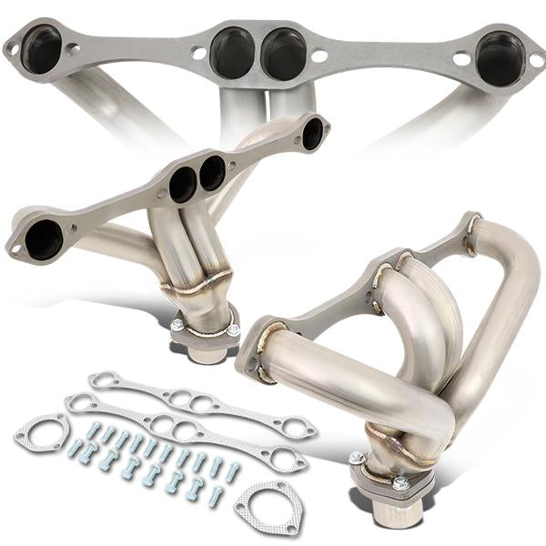 J2 Engineering, 23-49 Street Rod w/Chevy SBC Angle Plug Heads Exhaust Header - Stainless Steel