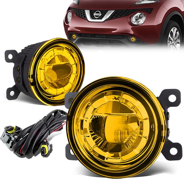 DNA Motoring, 3.5 in. Round Amber Lens LED Projector Fog Light - w/Mount Kit+Bulbs