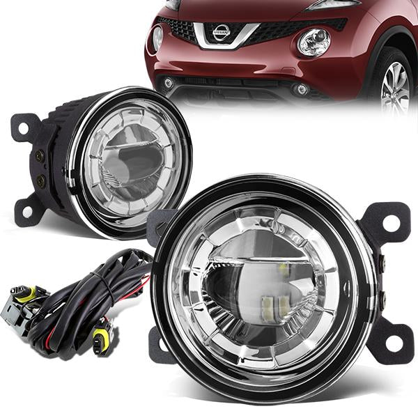 DNA Motoring, 3.5 in. Round Clear Lens LED Projector Fog Light - w/Mount Kit+Bulbs