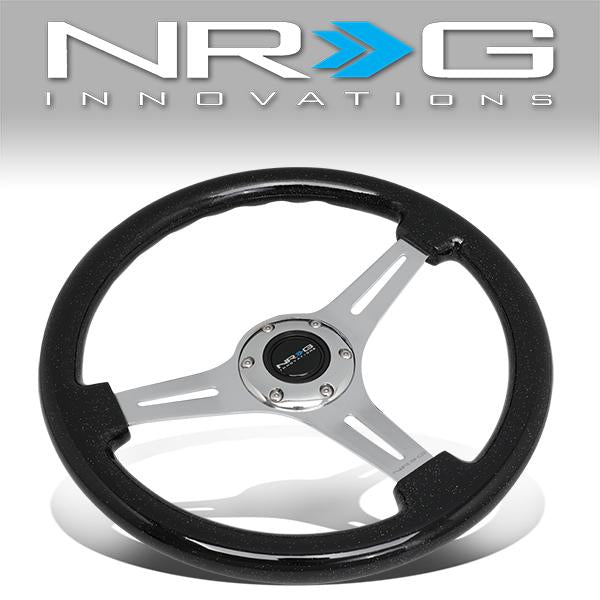 NRG Innovations, 350mm 2 in. Deep Dish Galaxy Classic Wood Grain Steering Wheel - ST-015CH-BSB