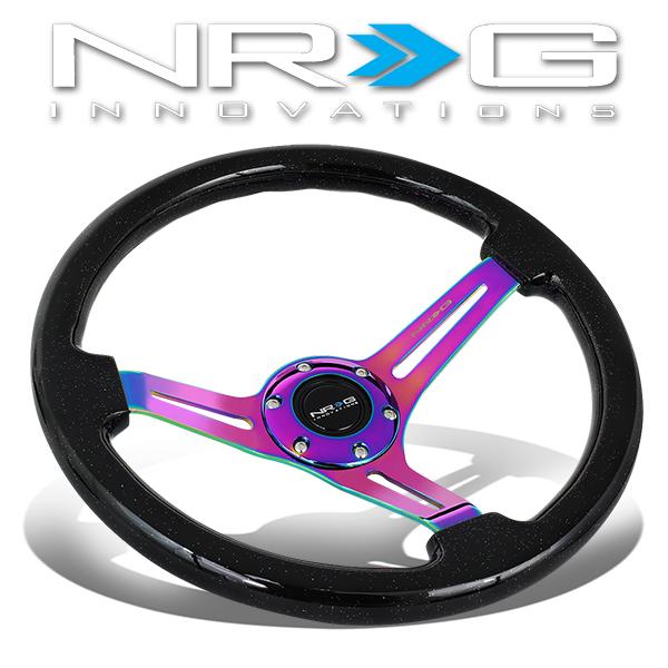 NRG Innovations, 350mm Galaxy Color Sparkle Wood Grip Steering Wheel - RST-018BSB-MC