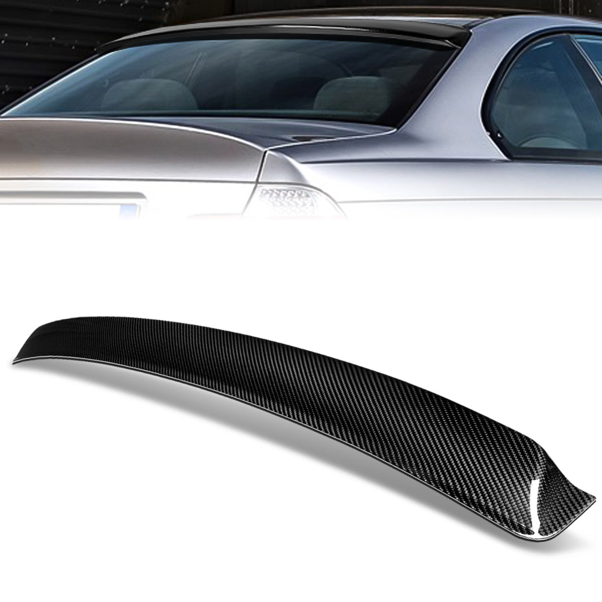 Stay Tuned Performance, 99-05 BMW M3 325Ci 330Ci E46 Coupe Rear Window Windshield Roof Spoiler - Carbon Fiber