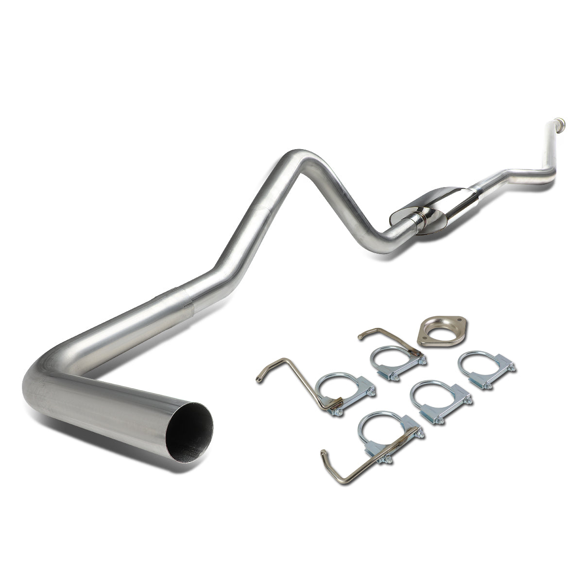 J2 Engineering, 99-07 Chevy Silverado GMC Sierra 1500 Extended/Crew Cab Catback Exhaust w/4 in. OD Muffler Tip