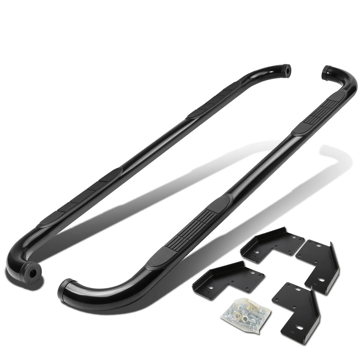 CAAP, 99-16 Ford F250 F350 F450 F550 Super Duty Crew Cab 3"OD Side Step Nerf Bar - Powder Coated Steel