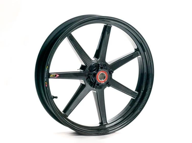 BST, BST Aprilia RSV4 Carbon Wheel "Mamba TEK" (front, 7 straight spokes, black hubs)