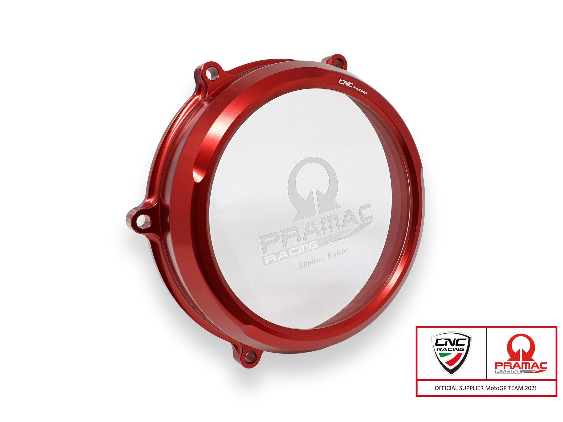 CNC Racing, CA210PR - CNC RACING Pramac Racing Limited Edition Ducati Panigale V4 Clear Clutch Cover