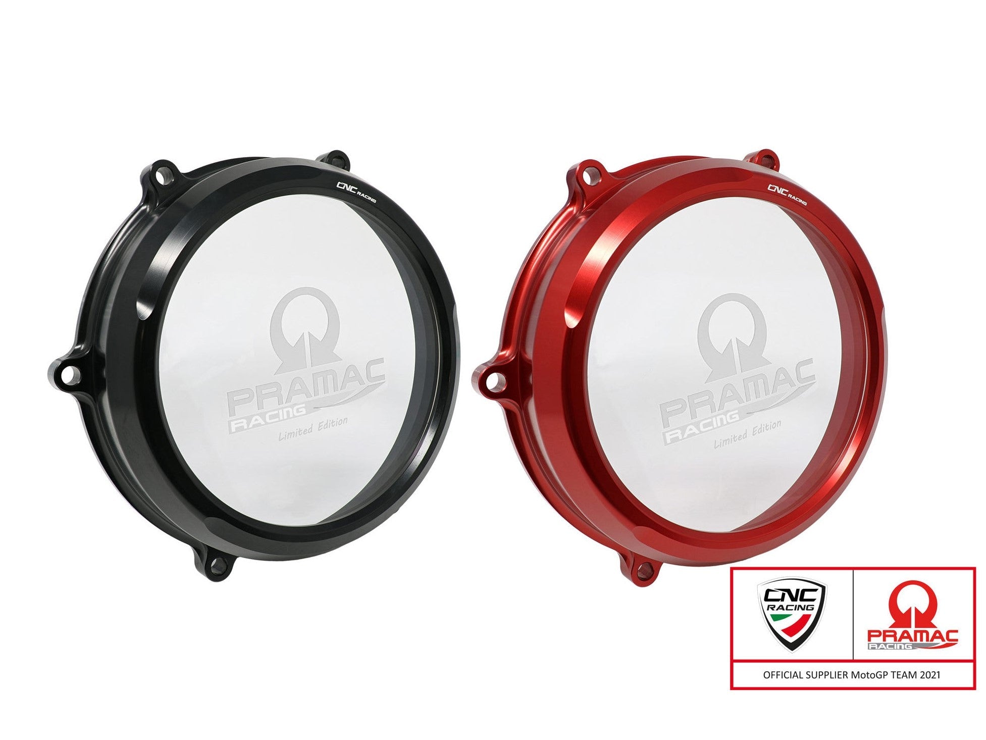 CNC Racing, CA210PR - CNC RACING Pramac Racing Limited Edition Ducati Panigale V4 Clear Clutch Cover