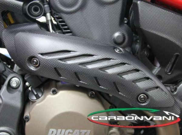 Carbonvani, CARBONVANI Ducati Monster 1200/821 (14/17) Carbon Exhaust Collector Guards Set (3 pieces)