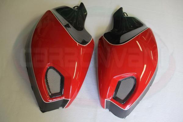 Carbonvani, CARBONVANI Ducati Monster 696/796/1100 Carbon Side Tank Panels Kit "Red"