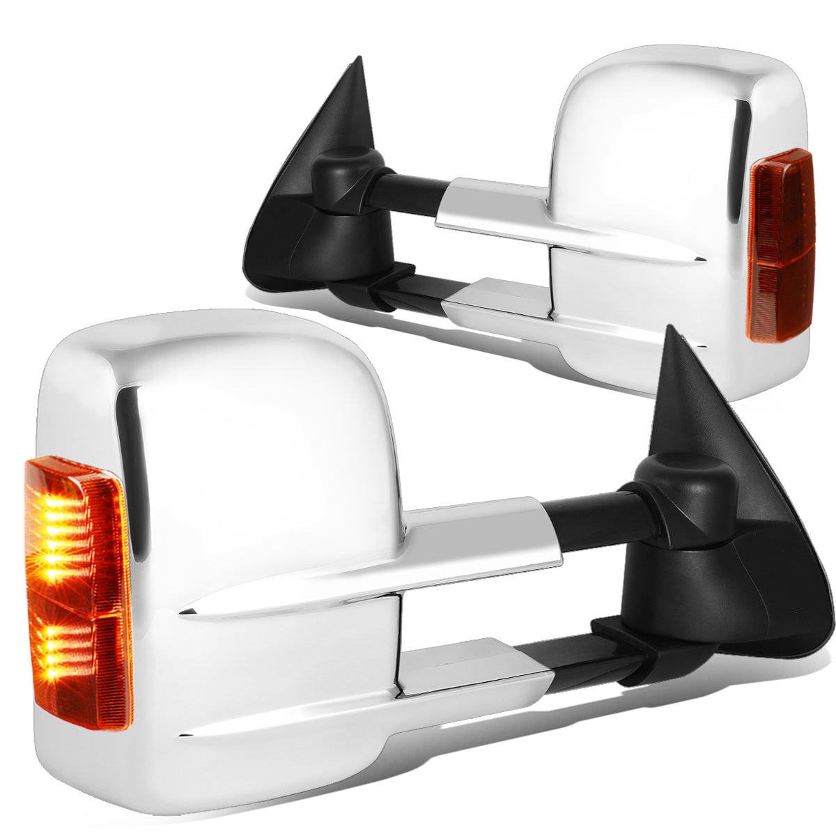 CAAP, Chrome Manual Towing Mirrors (Pair)03-06 Chevy Silverado,Tahoe, GMC Sierra, Yukon