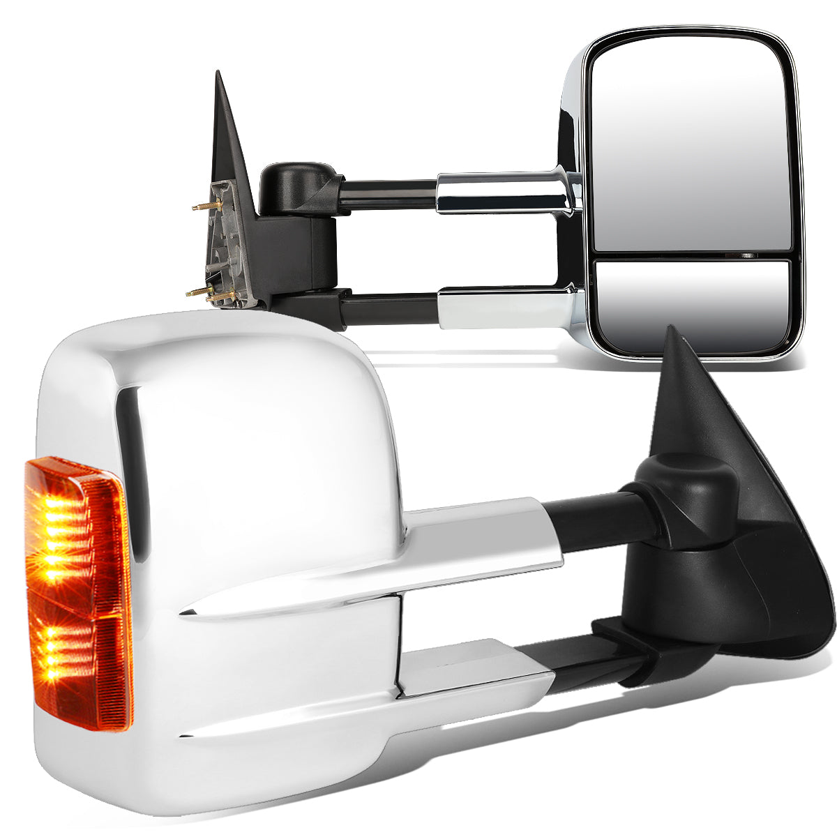 CAAP, Chrome Manual Towing Mirrors (Pair)03-06 Chevy Silverado,Tahoe, GMC Sierra, Yukon