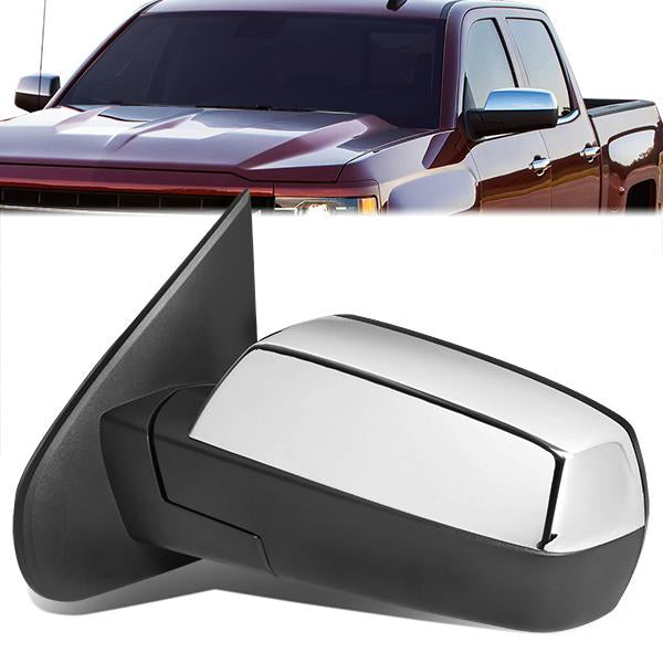 CAAP, Chrome Powered Heated Side View Mirror (Left) 14-18 Chevy Silverado GMC Sierra