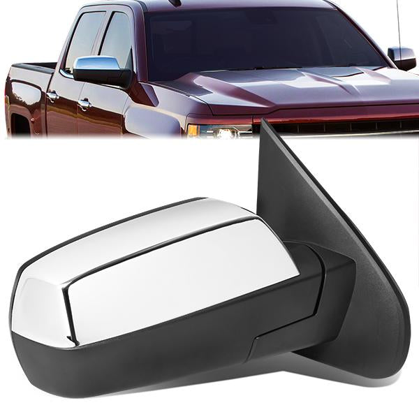 CAAP, Chrome Powered Heated Side View Mirror (Right) 14-18 Chevy Silverado GMC Sierra