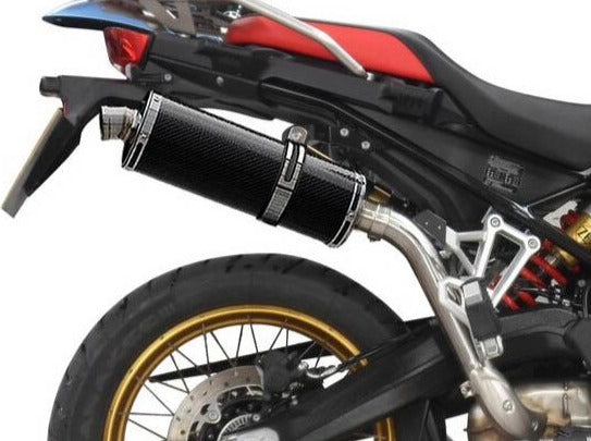 Delkevic, DELKEVIC BMW F750GS / F850GS Slip-on Exhaust Stubby 14" Carbon