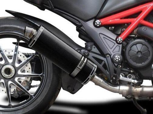 Delkevic, DELKEVIC Ducati Diavel 1200 Slip-on Exhaust Stubby 14" Carbon