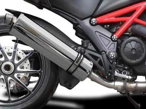 Delkevic, DELKEVIC Ducati Diavel 1200 Slip-on Exhaust Stubby 18"