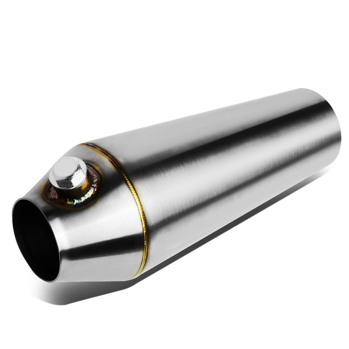 J2 Engineering, Megaphone Exhaust - 11.5 in. Overall Length - 3 in. Inlet - 2.5 in. Outlet - T-304 Stainless Steel