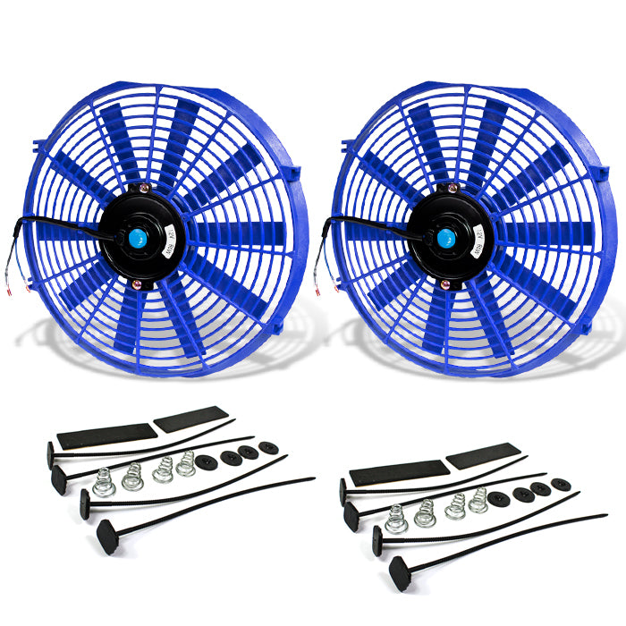 CAAP, Pair Universal 14" Radiator Cooling Fan + Mounting Kit