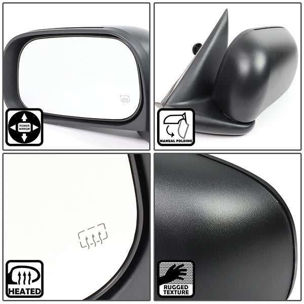 CAAP, Powered Heated Side View Mirror (Left) 05-11 Dodge Dakota