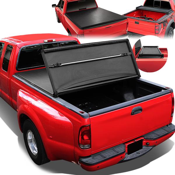 DNA Motoring, Soft Vinyl Tri-Fold Tonneau Cover 07-13 Toyota Tundra 5.5 ft. Bed