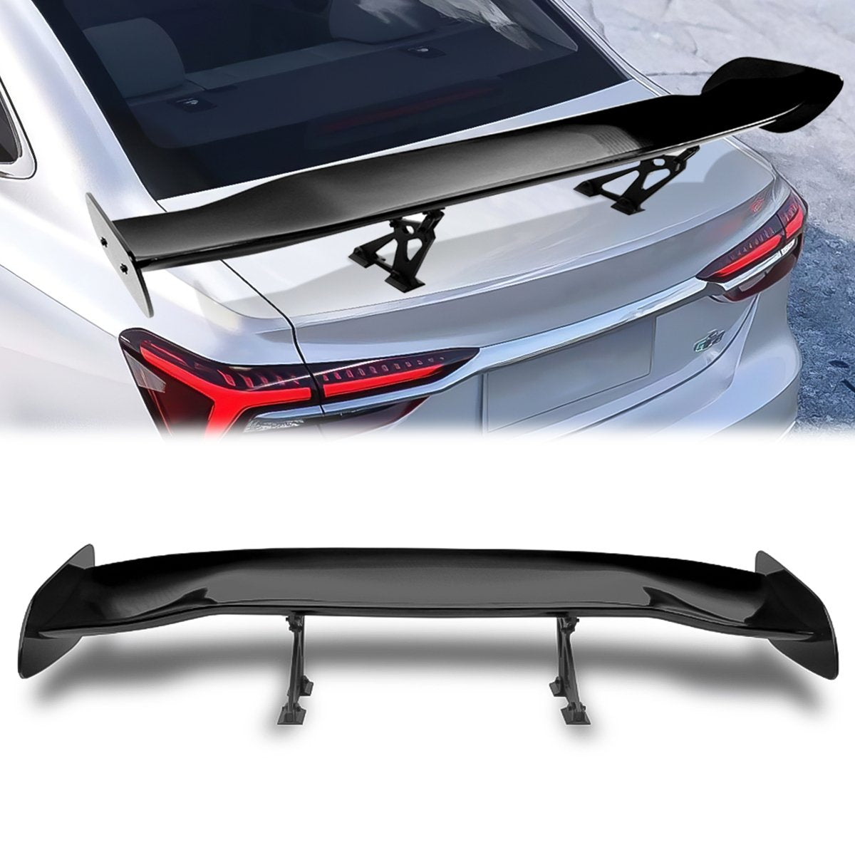 Stay Tuned Performance, Universal 57" Adjustable Rake Type-2 GT Style Spoiler - Gloss Black