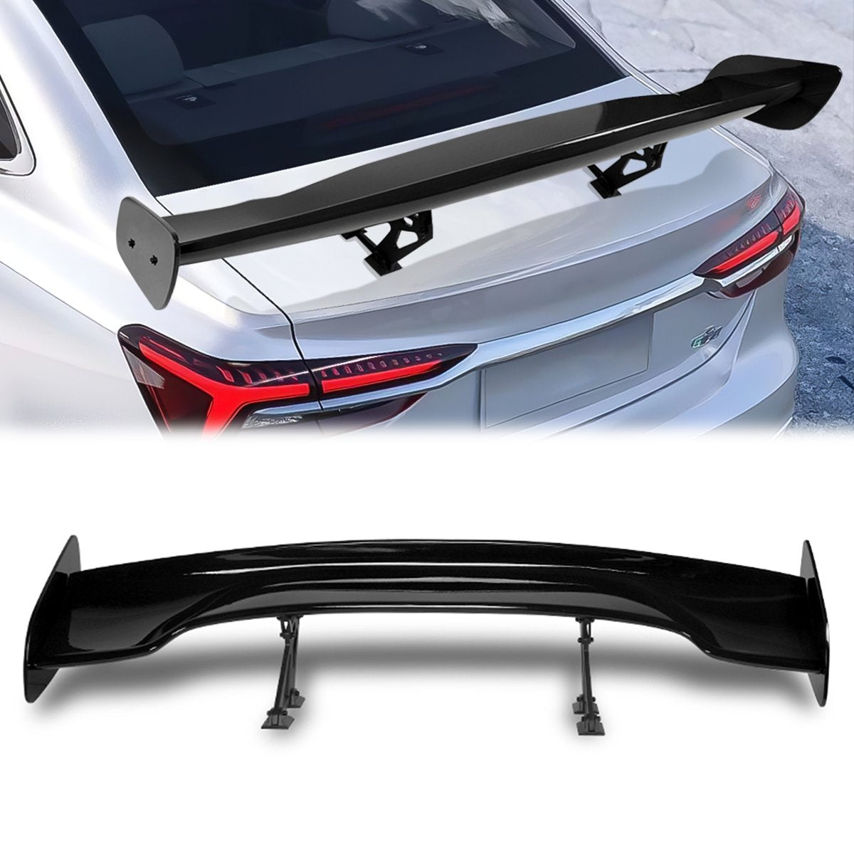 Stay Tuned Performance, Universal 57" Adjustable Rake Type-3 GT Style Spoiler - Gloss Black