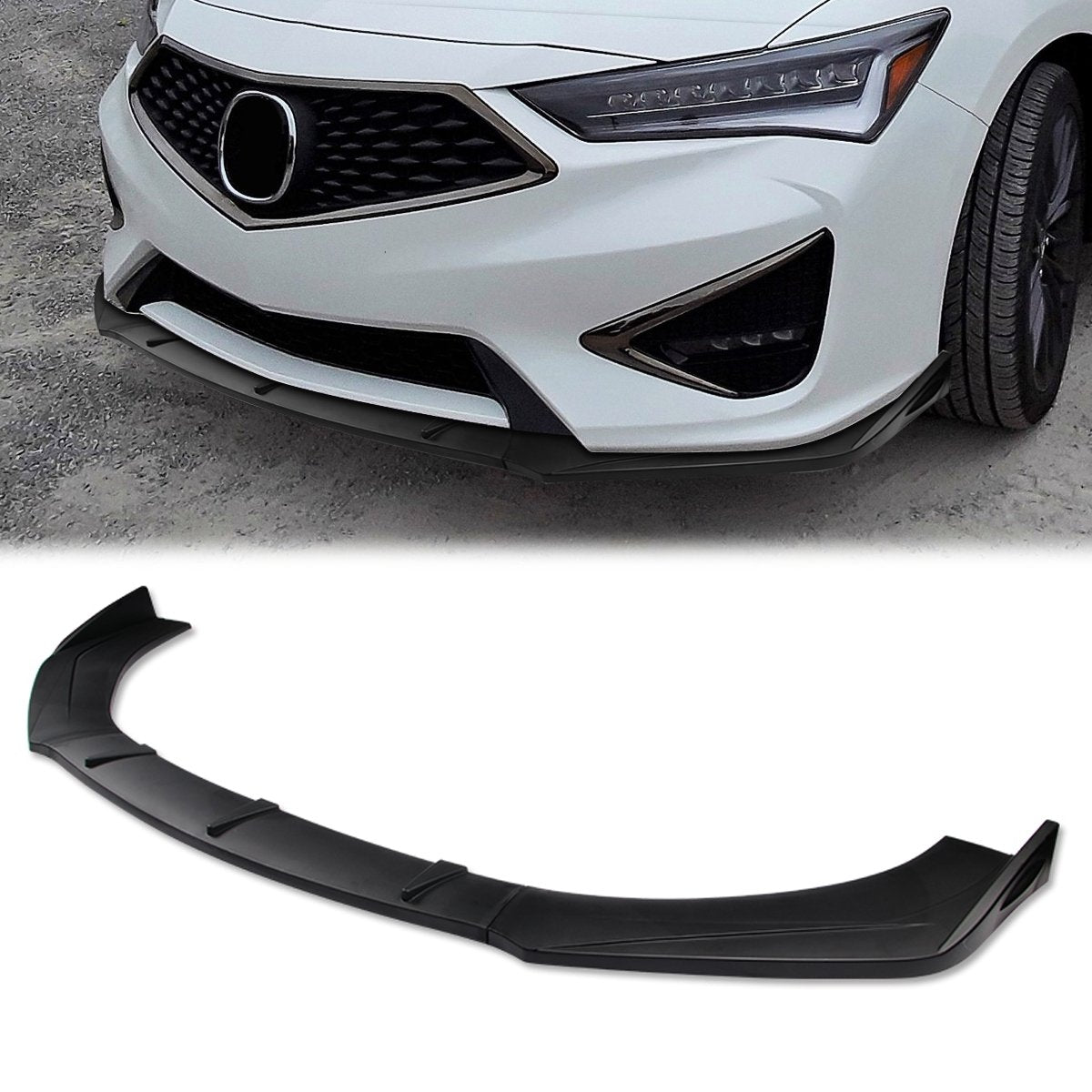 Stay Tuned Performance, Universal 68" X 5" Front Bumper Lip -3 Pieces Style [Matte Black]