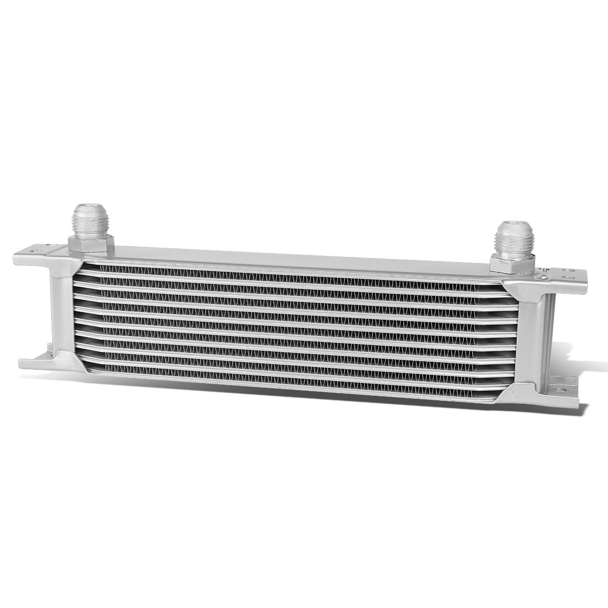 CAAP, Universal AN10 Inlet 10-Row Aluminum Engine Oil Cooler - 13.5" x 6.5" x 2" - Silver