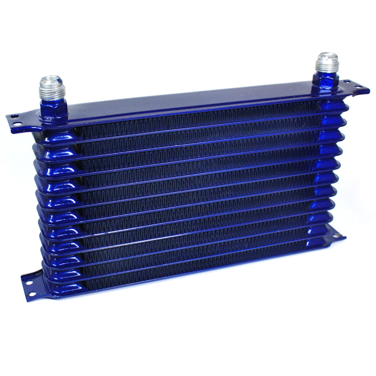 CAAP, Universal AN10 Inlet 12-Row Aluminum Engine Oil Cooler - 13.5" x 8.75" x 2" - Blue