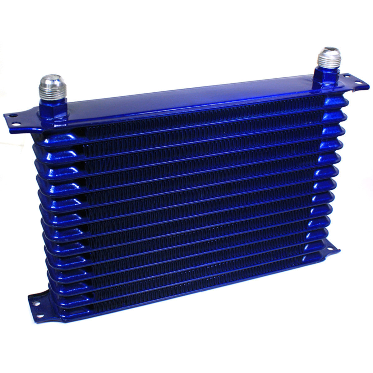 CAAP, Universal AN10 Inlet 14-Row Aluminum Engine Oil Cooler - 13.5" x 8.75" x 2" - Blue