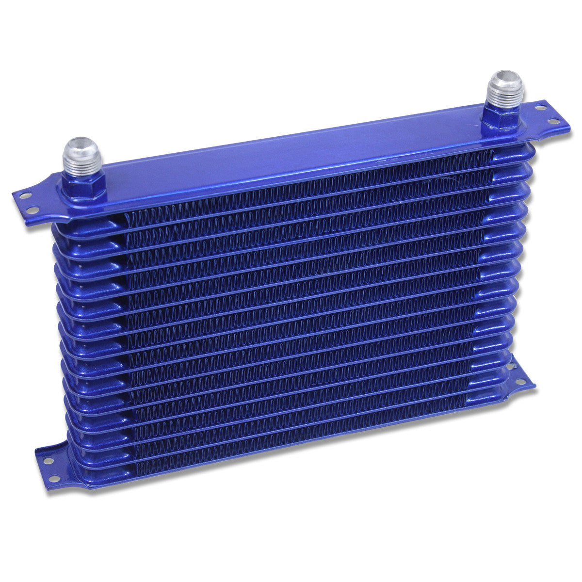 CAAP, Universal AN10 Inlet 15-Row Aluminum Engine Oil Cooler - 13.5" x 8.75" x 2" - Blue