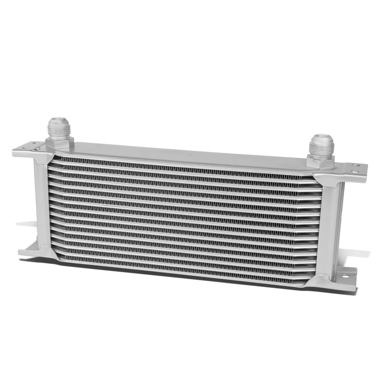 CAAP, Universal AN10 Inlet 15-Row Aluminum Engine Oil Cooler - 13.5" x 8.75" x 2" - Silver