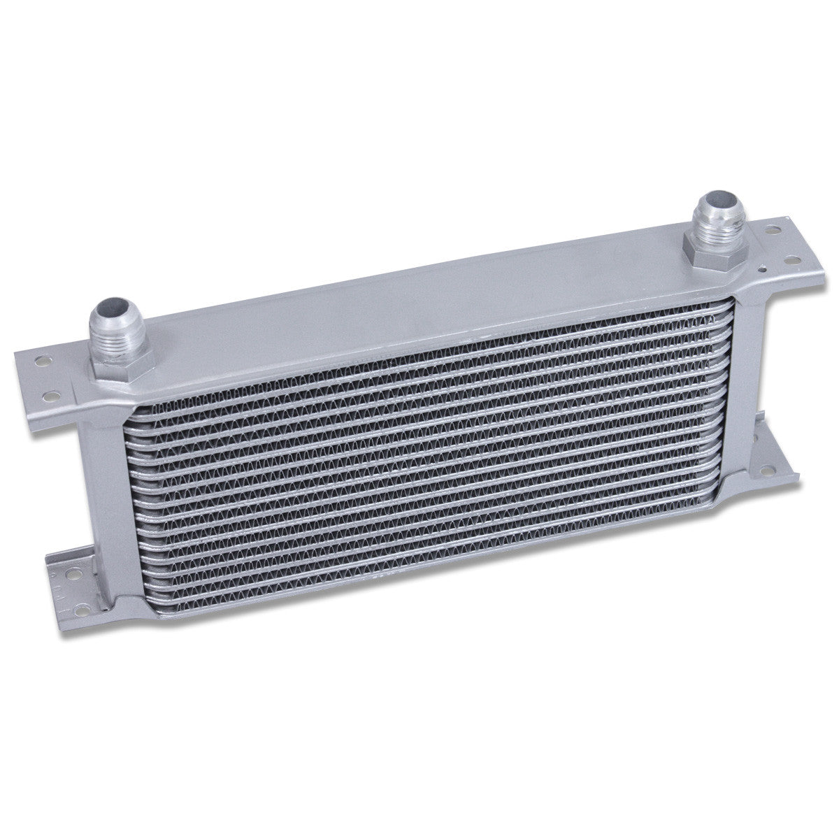 CAAP, Universal AN10 Inlet 16-Row Aluminum Engine Oil Cooler - 13" x 6" x 2" - Silver