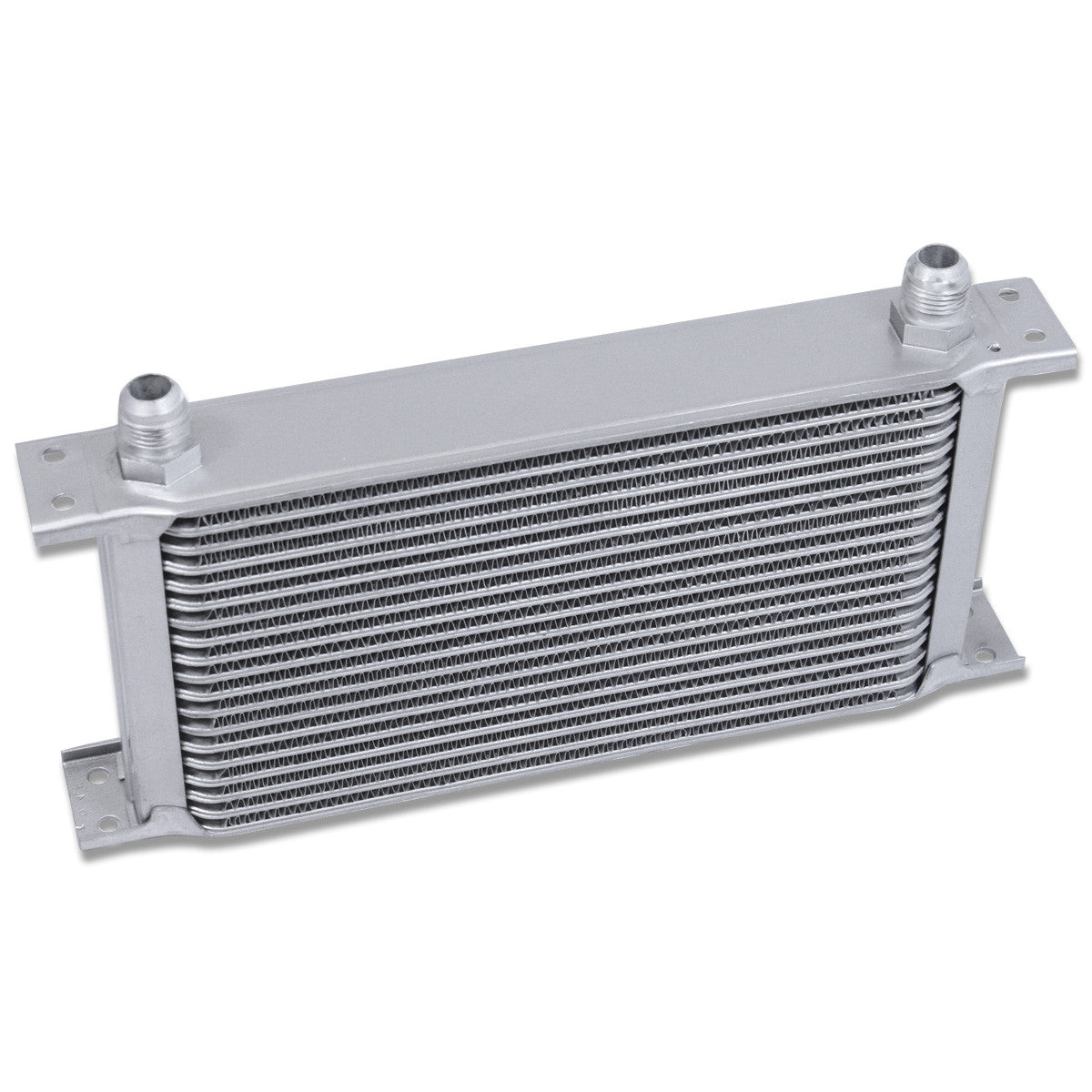 CAAP, Universal AN10 Inlet 19-Row Aluminum Engine Oil Cooler - 13" x 7" x 2" - Silver