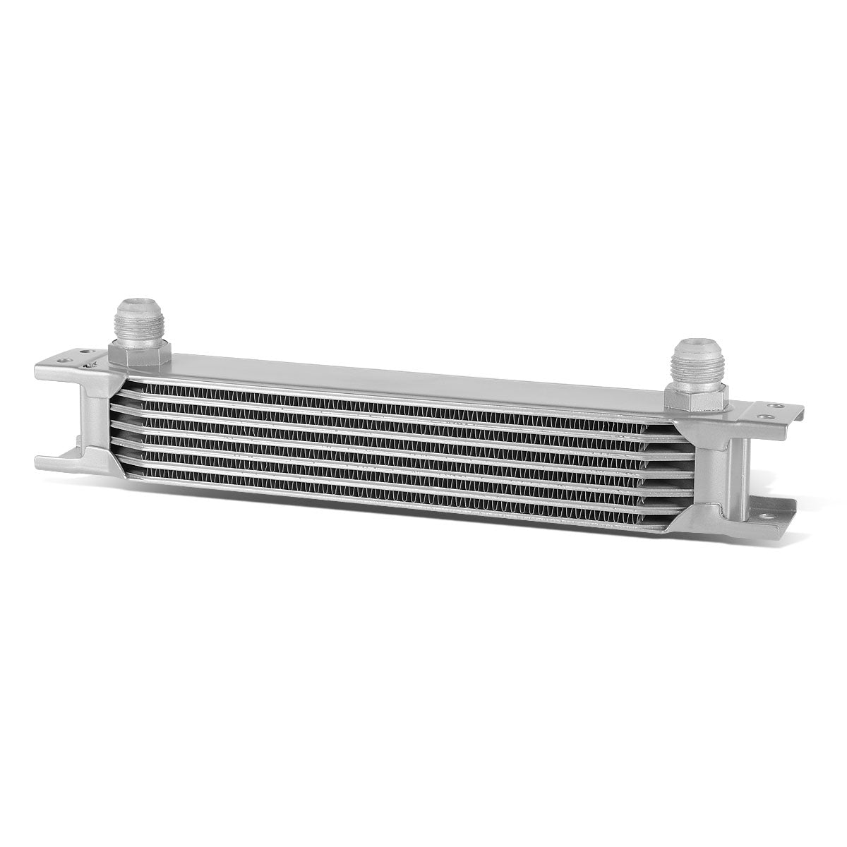 CAAP, Universal AN10 Inlet 7-Row Aluminum Engine Oil Cooler - 13" x 6.5" x 2" - Silver